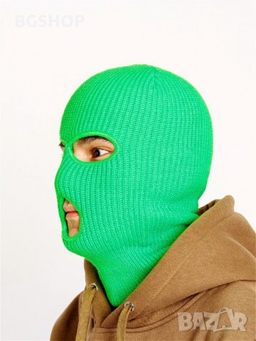 Зимна шапка маска - Green Neon Balaclava, снимка 2 - Шапки - 30397904