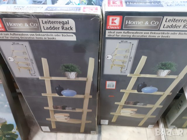 Нова Етажерка тип стълба с 4 рафта , Стенен рафт свободностоящ, снимка 4 - Етажерки - 32837668