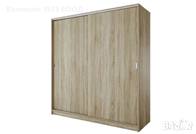 Гардероб с плъзгащи врати Сити 1009 комбинация бяло/ арвен, сонома или орех, снимка 6 - Гардероби - 46495311