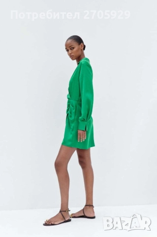 Нова Zara сатенена рокля, размер S/М, снимка 6 - Рокли - 51434745