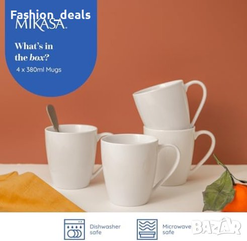 Нов компелкт MIKASA Елегантни Порцеланови Чаши 4 броя 380мл , снимка 7 - Други стоки за дома - 42824318