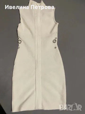 Бандажна бяла рокля по модел на Herve Leger, снимка 2 - Рокли - 33586385