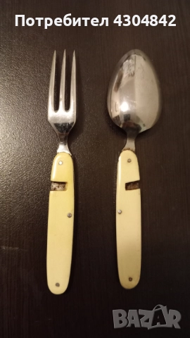 Сгъваеми джобни вилица и лъжица, снимка 3 - Прибори за хранене, готвене и сервиране - 52203708