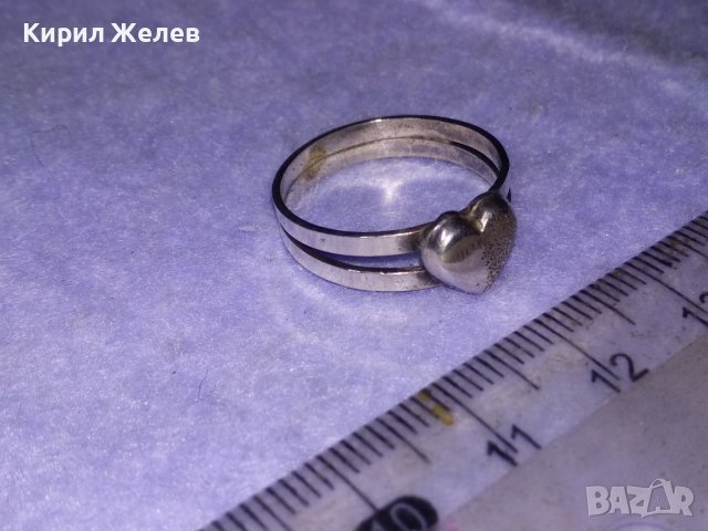 ИЗЯЩЕН СЪРЦЕВИДЕН РОМАНТИЧЕН МАЙСТОРСКИ СРЕБЪРЕН ПРЪСТЕН ВИСОКА ПРОБА СРЕБРО с БЯЛА ПОЗЛАТА 40095, снимка 8 - Пръстени - 42761234