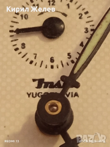 Рядък стар будилник INSA Югославия механичен за КОЛЕКЦИЯ 33447, снимка 7 - Антикварни и старинни предмети - 51859531