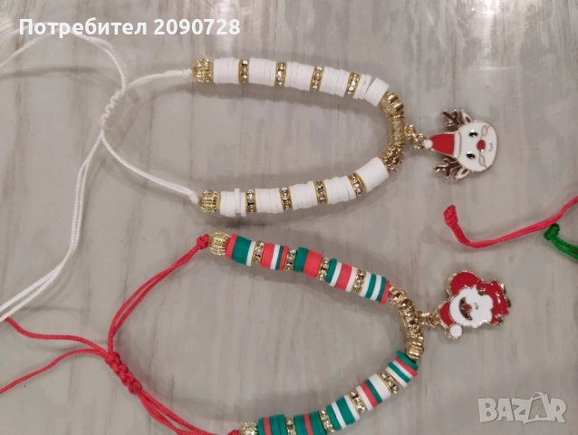 Коледни гривни ,ръчна изработка , снимка 3 - Гривни - 52059130