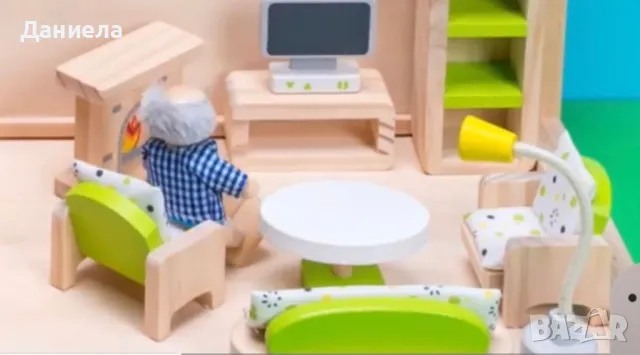 Детска дървена къща за кукли , снимка 3 - Играчки за стая - 48154338