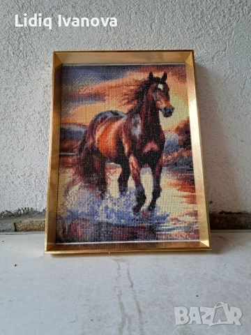 Диамантен гоблен кон-готов и рамкиран, снимка 3 - Гоблени - 51866436