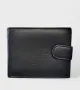 Мъжки кожен портфейл с копче в черен цвят, снимка 1
