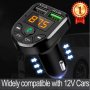 Многофункционален Авто FM трансмитер с LED дисплей с Bluetooth 5.0 FM Handsfree, Micro SD, Автомобил, снимка 6