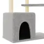 vidaXL Котешко дърво със сизалени стълбове, светлосиво, 107,5 см, снимка 6