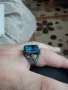 Мъжки бутиков сребърен пръстен с огромен аквамарин, снимка 15