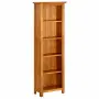 vidaXL Библиотека с 5 рафта, 45x22x140 см, дъбов масив, снимка 1