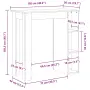 vidaXL Бар маса с рафт, бяла, 102x50x103,5 см, инженерно дърво, снимка 7