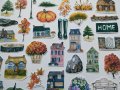 Дизайнерски стикери за скрапбук Autumn houses 42 бр - V014, снимка 3