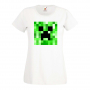 Дамска тениска Creeper Face 2 майнкрафт Minecraft,Игра,Забавление,подарък,Изненада,Рожден Ден., снимка 1