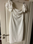 Нова елегантна миди дължина  еластична парти коктейлна бяла рокля буфан ръкав , снимка 8