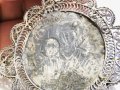 Възрожденска Сребърна икона, амулет, накит, медальон с Богородица, Дева Мария - Панагия 70 мм Сребро, снимка 12