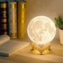 2в1 3D Лампа и Ултразуков Арома Дифузер Луна с променящи се цветове, снимка 5