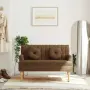 vidaXL Пейка с възглавници, кафява, 113x64,5x75,5 см, изкуствен велур, снимка 2