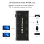 USB 3.0 Switch Selector за 2 компютъра към 4 USB устройства, KVM Switch Hub Adapter, снимка 1