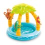 Бебешки басейн,  Intex, С палмови сенки и животни, Многоцветен, 102 см x 86 cм, снимка 1 - Надуваеми играчки - 40576148