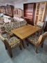К-т Масивна Пейка-3-ка,Разтегателна Трапезна Маса +3бр.Стола-внос от Германия!, снимка 1