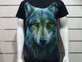 Нова мъжка тениска с дигитален печат Вълк, Серия Вълци