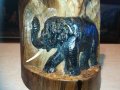 Слон издълбан в дънер от тиково дърво 0101211837, снимка 13