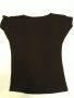 Черна тениска Miranda Kerr ,биопамук + ликра,принт в червено и бяло на черен фон,изчистен черен гръб, снимка 7
