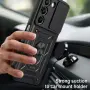 За Realme C100 5G / C83 5G Удароустойчив TPU PC Калъф с Въртяща Стойка, Плъзгащо Капаче за Камерата , снимка 10