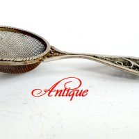 Стара сребърна малка цедка за чай филигрирано сребро, снимка 2 - Колекции - 42149654