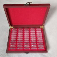 Луксозна дървена кутия за монети., снимка 1 - Нумизматика и бонистика - 39083187