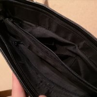 Нова чанта черно кафява кожена дамска за рамо среден размер, снимка 4 - Чанти - 36860152