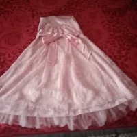 Розова рокля с тюл и дантела, снимка 3 - Рокли - 26708506