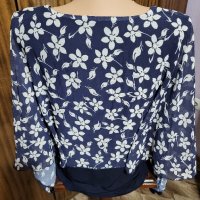 Дамска блуза от шифон на цветя, снимка 7 - Блузи с дълъг ръкав и пуловери - 42385884