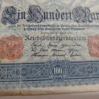 Райх банкнота - Германия - 100 марки / 1910 година рядка Имперска банкнота с червен печат- 17948, снимка 3 - Нумизматика и бонистика - 31019834
