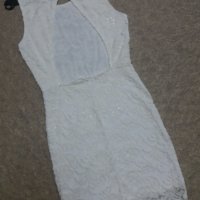 РАЗКОШНА бяла дантелена рокля с отворен гръб , снимка 4 - Рокли - 42265781