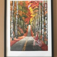 Есенна разходка #есеннаразходка #момиче #велосипед, снимка 1 - Картини - 42810532