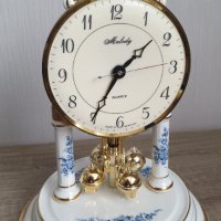 Стар юбилеен порцеланов кварцов часовник колба, снимка 10 - Антикварни и старинни предмети - 42793539