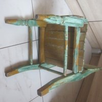 Старо детско дървено столче, стол за дете - стар, снимка 8 - Други - 31236565