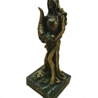 Статуетка Ahelos, Богиня Тихи, Метална, Черна оскидация, 13 см, снимка 2 - Арт сувенири - 38081771