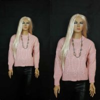 👉Дамски пуловер в нежно розово. , снимка 1 - Блузи с дълъг ръкав и пуловери - 30615132