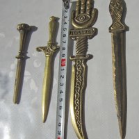 Стар нож за писма, ножове, месинг бронз, снимка 3 - Антикварни и старинни предмети - 30092526