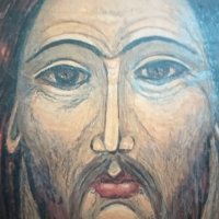 Стара ръчно рисувана икона в отлично състояние Исус Христос, снимка 2 - Колекции - 33854348