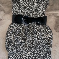 Леопардова еластична туника или къса леопардова рокля , снимка 3 - Рокли - 37115054