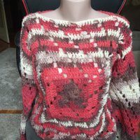 Ръчна изработка дамски пуловер , снимка 4 - Блузи с дълъг ръкав и пуловери - 42727268