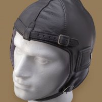 Авиаторски шлем , черен , кожен , немска реплика