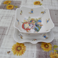 Порцелан купа и чиния Imperial Fine Porcelaine  Gold 22K T. Limoges, снимка 4 - Чинии - 36479961