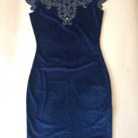 Тъмно синя рокля TATU, снимка 2 - Рокли - 30217811
